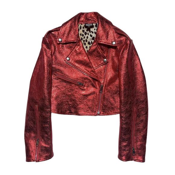 Genuine leather metallic biker jacket - Picture 1 of 4